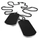 Collier pendentif en alliage noir pour homme style armée plaque d'étiquette double chien biker