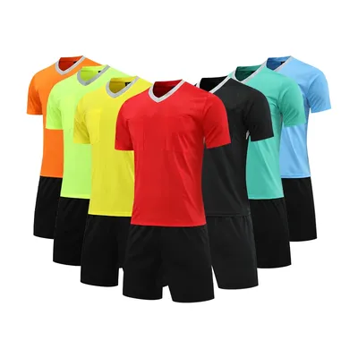 Ensemble de maillot d'arbitre professionnel pour adultes uniforme de football personnalisé chemise