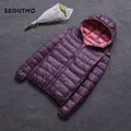 SEDUTMO-Manteau en duvet de canard pour femme veste à capuche ultra légère vêtements deux côtés