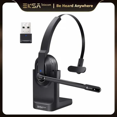 Eksa-h5 – casques d'écoute Bluetooth 5.0 écouteurs sans fil pour PC 2 micros ENC avec Dongle USB