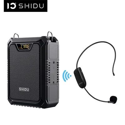 SHIDU-Amplificateur vocal portable étanche IPX6 30W avec microphone sans fil haut-parleur