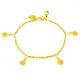 Bracelet en or véritable 24K pendentif 5 étoiles plaqué or pour bijoux cadeaux de mariage pour