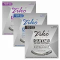 3 Jeux ZIKO Cordes guitare Acoustique DUS Series 010-048 011-052 012-053 Acier Core plaqué argent