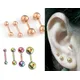 Boucles d'oreilles couleur or 100 pièces boule d'haltère accessoires de clou d'oreille Tragus