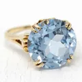 Bague en diamant bleu clair en or pour femme bague romantique simple fiançailles mariage mariée
