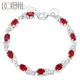 DOTEFFIL – Bracelet à breloques en argent Sterling 925 pour femmes bijoux en Zircon rouge AAA pour