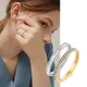 Bague d'éternité en acier inoxydable pour femme ensemble complet de bagues brillantes en zircon