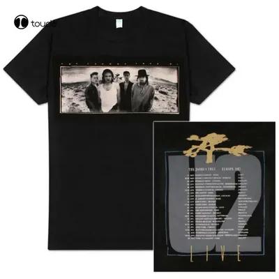 T-shirt imprimé numérique unisexe U2 The Joshua Tree T-shirt officiel de la tournée européenne Us