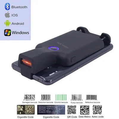Holyhah – lecteur de codes-barres Portable Clip arrière pour téléphone Bluetooth 2D Support de