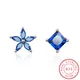 Asolls Simple Blue Flower Boucles d'oreilles 925 argent aiguille Zwords sur Boucles d'Oreilles Pour