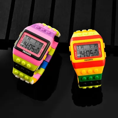 SHHORS – montres de sport pour femmes en plastique numérique Led arc-en-ciel électronique à la