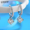 LIVVY – boucles d'oreilles couleur argent en Zircon pour femmes pendentif boule de bonbons