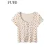 PUWD – chemises tricotées en coton pour filles imprimé floral doux et Chic à la mode Vintage à
