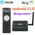 TOBERY-Boîtier Smart TV Android 11 Amlogic S905tage Wifi 1000M BT4.1 AV1 4K lecteur