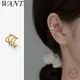 WANTcloser-Boucles d'oreilles double croix brillante en argent regardé 925 ligne de clip d'oreille