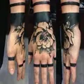 Autocollant de tatouage temporaire imperméable Rose autre fleur faux tatouage Flash tatouage main