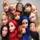 Tête de poupée de princesse aux cheveux longs colorés Collection de pièces de poupées sirène Elsa