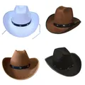 Casquette Fedora légère à rivets pour femmes et hommes chapeau de Cowboy en tissu épais avec bord