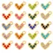 Pendentifs en émail en forme de cœur, 20 pièces/lot, 8x10mm, colliers, boucles d