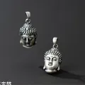 Pendentif Sakyamuni en argent véritable 3D pendentif bouddha Tathagata Thai petite tête