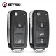 KEYYOU – 10 coques de clé télécommande 2/3 boutons de remplacement pour VW Volkswagen Skoda