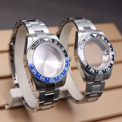 Pièces de bracelet de montre en acier inoxydable boîtier de montre cadran verre saphir et
