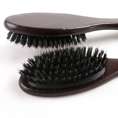 XUCHANG HARMONY-Brosse à Cheveux en Poils de Sanglier avec Manche en Bois pour Extension Capillaire