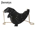 JIEROTYX – Mini sac à bandoulière en cuir pour femmes avec Rivet Design de dinosaure chaîne Punk