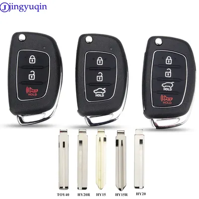 Jingyuqin – housse de clé télécommande à 3/4 boutons pour Hyundai IX35 i20 3 boutons lame non