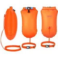 Bouée de natation gonflable ouverte flotteur de remorquage sac sec double airbag avec ceinture