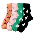 Chaussettes en coton rouges pour femmes nouveaux produits à la mode coréenne décontracté animaux