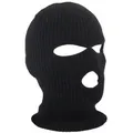 Cagoule à 3 trous pour masque chaud bonnet noir en tricot bouclier facial bonnet casquette pour