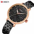 CURREN – montre à Quartz pour femmes noires nouvelle collection marque de luxe 2019 haut pour