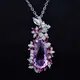 Foyimagination ew-Pendentif Papillon Rose Morgan Stone Colliers de la raq Micro-incrusté Boucles