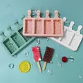 4 Cell Heart Popsicles Mold Non-stick Silicone Ice Cream Molds Homemade DIY Dessert Juice Ice-Pop