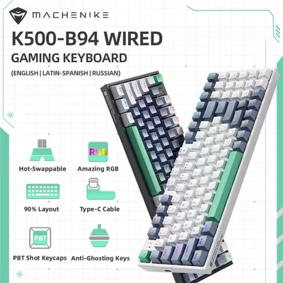 Machenike – clavier mécanique de jeu filaire K500 94 touches interchangeables avec rétro-éclairage