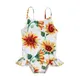 Maillot de bain imprimé fleuri tournesol pour bébés filles vêtements de plage décontracté à