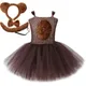 Robe Tutu Ours Brun pour Bol Costumes Cosplay pour Enfants Animal Halloween Noël Robes