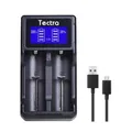 Tectra – chargeur USB universel Intelligent LCD double USB AA AAA AAA C 26650 22650 21700 18650