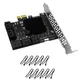 Chi Mining Riser – adaptateur PCIe SATA 10 ports ASM1061 + JMB575 vers PCI Express 3.0 X1 carte