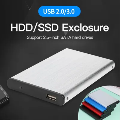 Boîtier pour disque dur externe SATA HDD SSD 2.5 pouces USB 2.0/3.0 boîtier en alliage
