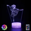 3d nuit lampe ballerine Figure capteur tactile Led couleur changeante USB lampe de Table pour