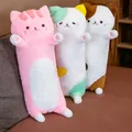 Coussin long en peluche de chat de dessin animé oreiller en peluche poupées de coussin de couchage