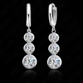 Boucles d'oreilles pendantes simples en argent regardé 925 pour femmes boucles d'oreilles pendantes