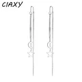 CIAXY – boucles d'oreilles pendantes en forme d'étoile ou de lune pour femmes couleur argent