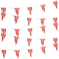 Banderole LYus de Carnaval Rouge et Blanc Drapeaux Triangulaires Rayés