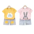 Ensemble T-shirt et short en coton à manches courtes pour enfants vêtements pour enfants mère