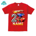 T-shirt avec nom personnalisé pour enfants T-shirt de course pour enfants T-shirt d'anniversaire