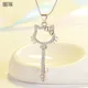 Chaîne de chandail longue en acier inoxydable 600 chaton pendentif chat cristal tendance