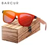 BARCUR-Lunettes de soleil carrées en bois pour homme et femme accessoire de sport